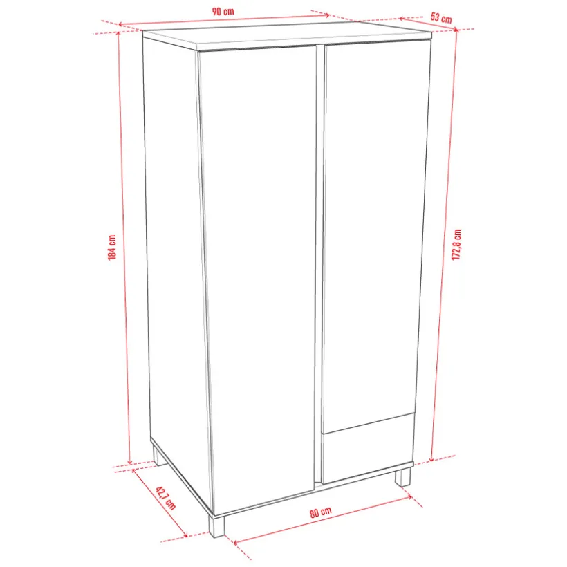 Kast 2 deuren Altitude Wit/Hout
