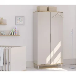 Kast 2-deuren Hazel Kasjmier beige / Eik montana