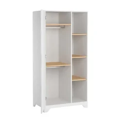 Kast 1 Deur Leaf Wit/Hout