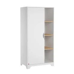 Kast 1 Deur Leaf Wit/Hout