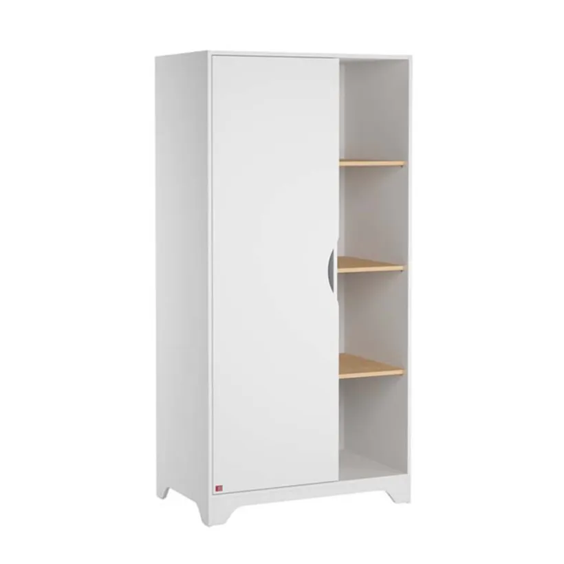 Kast 1 Deur Leaf Wit/Hout