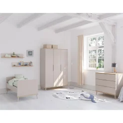 Kast 3-deurs Hazel Kasjmier beige / Eik montana