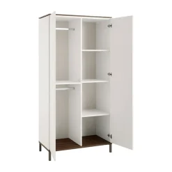 Kast 2-deurs Lovely Aliv Off white/Dark walnut