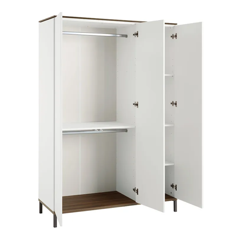 Kast 3-deurs Lovely Aliv Off white/Dark walnut