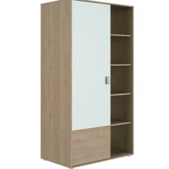 Kast Emma 1 deur Eiken blond en Wit