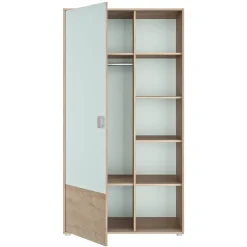 Kast Emma 1 deur Eiken blond en Wit