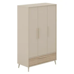 Kast met 3 deuren en 1 lade Eefje kasjmier Beige/Groovy Eikenhout
