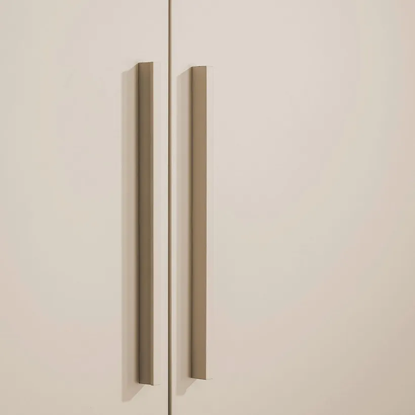 Kast met 2 deuren en 1 lade Eefje kasjmier Beige/Groovy Eikenhout