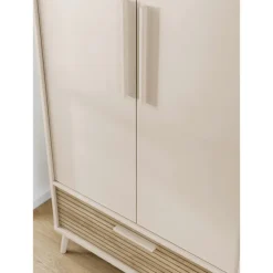 Kast met 2 deuren en 1 lade Eefje kasjmier Beige/Groovy Eikenhout