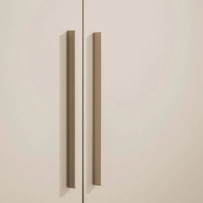Kast met 2 deuren en 1 lade Tiny Eefje kasjmier Beige/Groovy Eikenhout
