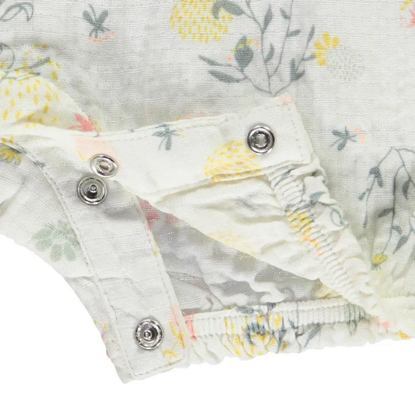 Katoenen bloemenprint combishort voor baby meisjes
