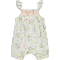 Katoenen bloemenprint combishort voor baby meisjes