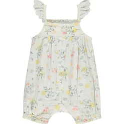 Katoenen bloemenprint combishort voor baby meisjes