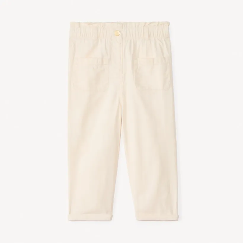 Katoenen effen broek voor babymeisjes