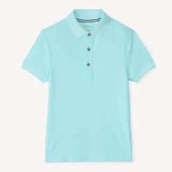 Katoenen korte mouwen polo in effen kleur jongens
