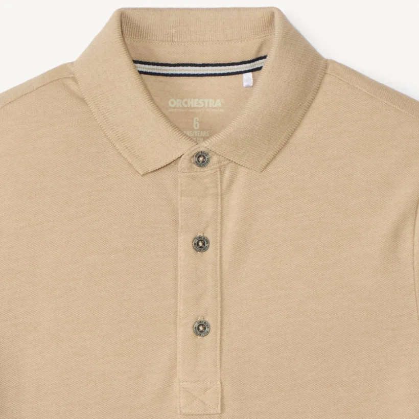 Katoenen korte mouwen polo in effen kleur jongens