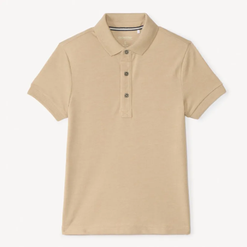 Katoenen korte mouwen polo in effen kleur jongens