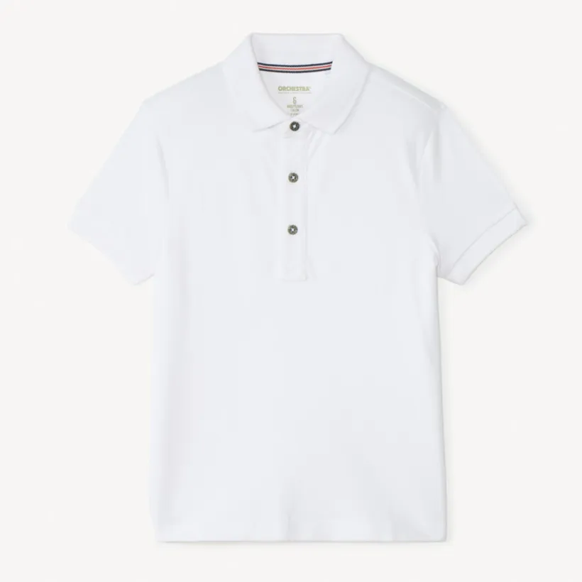 Katoenen korte mouwen polo in effen kleur jongens