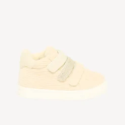 Katoenen velours effect sneakers met drie klittenbandsluitingen voor meisjes.