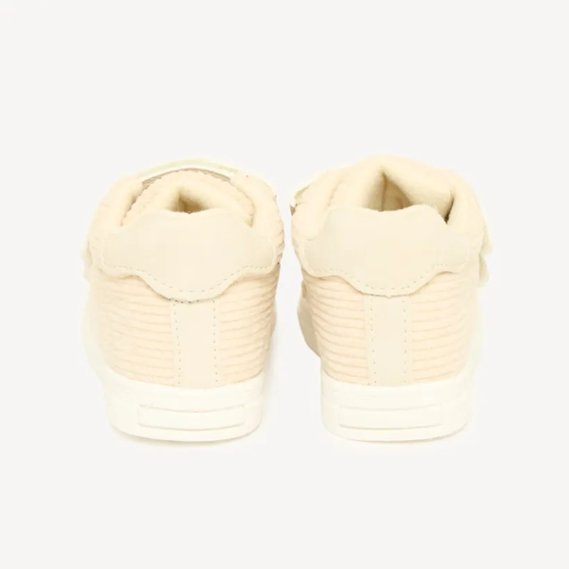Katoenen velours effect sneakers met drie klittenbandsluitingen voor meisjes.