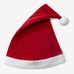 Kerstman muts van velours en sherpa voor baby