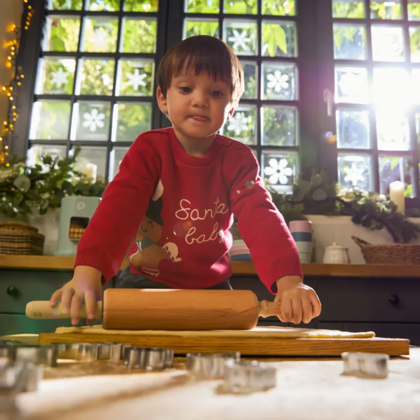 Kersttruien met sherpa voering voor babyjongens