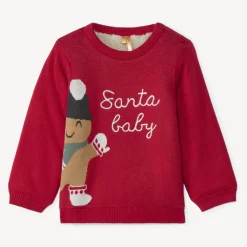 Kersttruien met sherpa voering voor babyjongens
