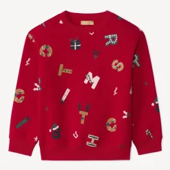 Kersttrui met opdruk letters jongens