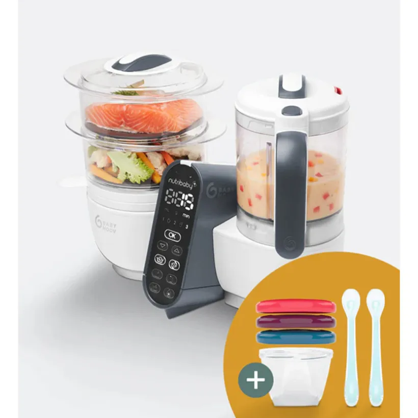 Keukenrobot Pack Nutribaby - 3 babybols + 2 lepels Gratis White