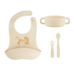 Kinderservies + slabbetje Mini Roar 4M+