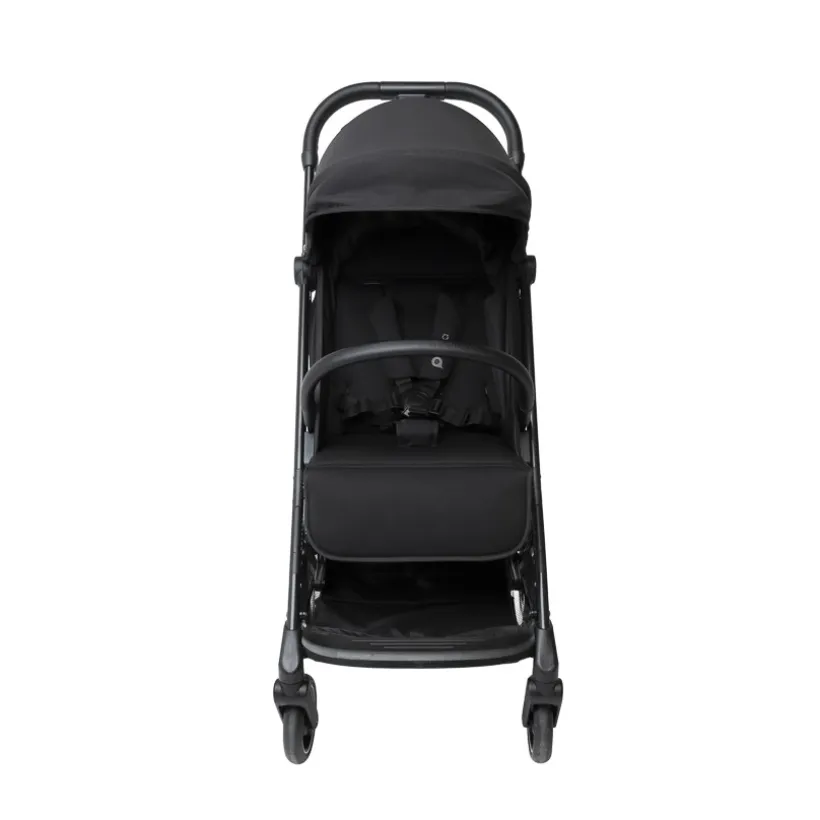 Kinderwagen Aria Plus zwart, volledig verstelbaar met XXL kap en zwenkwielen