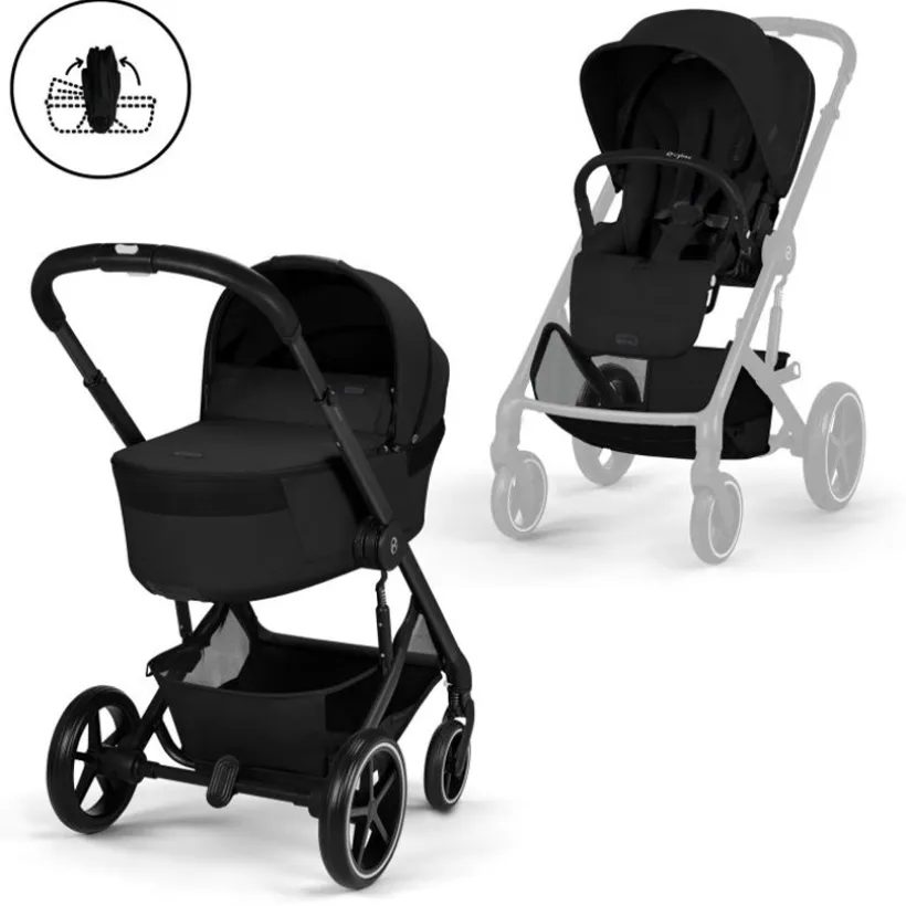Kinderwagen Duo Balios S Lux 2026 + Draagmand opvouwbaar - Moon Black