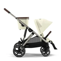 Kinderwagen Gazelle S single/dubbel met Taupe frame en Seashell Beige zitje