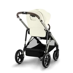 Kinderwagen Gazelle S single/dubbel met Taupe frame en Seashell Beige zitje