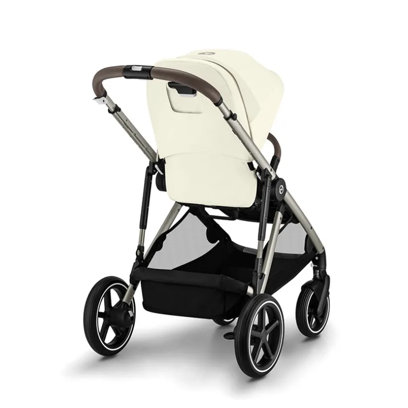Kinderwagen Gazelle S single/dubbel met Taupe frame en Seashell Beige zitje