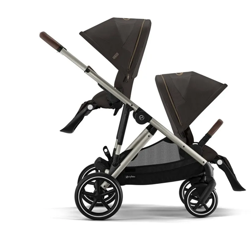Kinderwagen Gazelle S single/dubbel Frame Taupe/Zitting Chocolate Brown