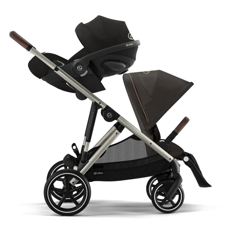 Kinderwagen Gazelle S single/dubbel Frame Taupe/Zitting Chocolate Brown