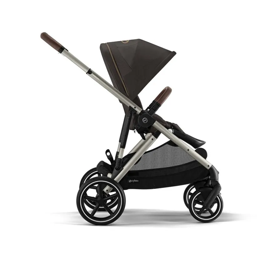 Kinderwagen Gazelle S single/dubbel Frame Taupe/Zitting Chocolate Brown
