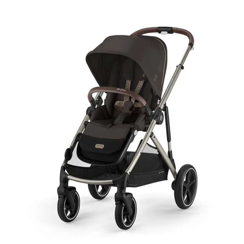Kinderwagen Gazelle S single/dubbel Frame Taupe/Zitting Chocolate Brown