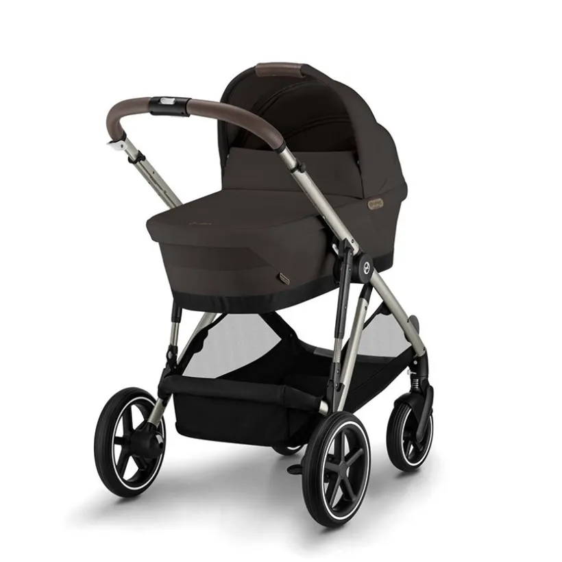 Kinderwagen Gazelle S single/dubbel Frame Taupe/Zitting Chocolate Brown