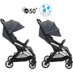 Kinderwagen Goody XPlus dark shadow met verstelbare rugleuning
