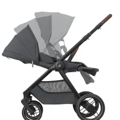 Kinderwagen Oxford Plus + draagmand Twillic Graphite