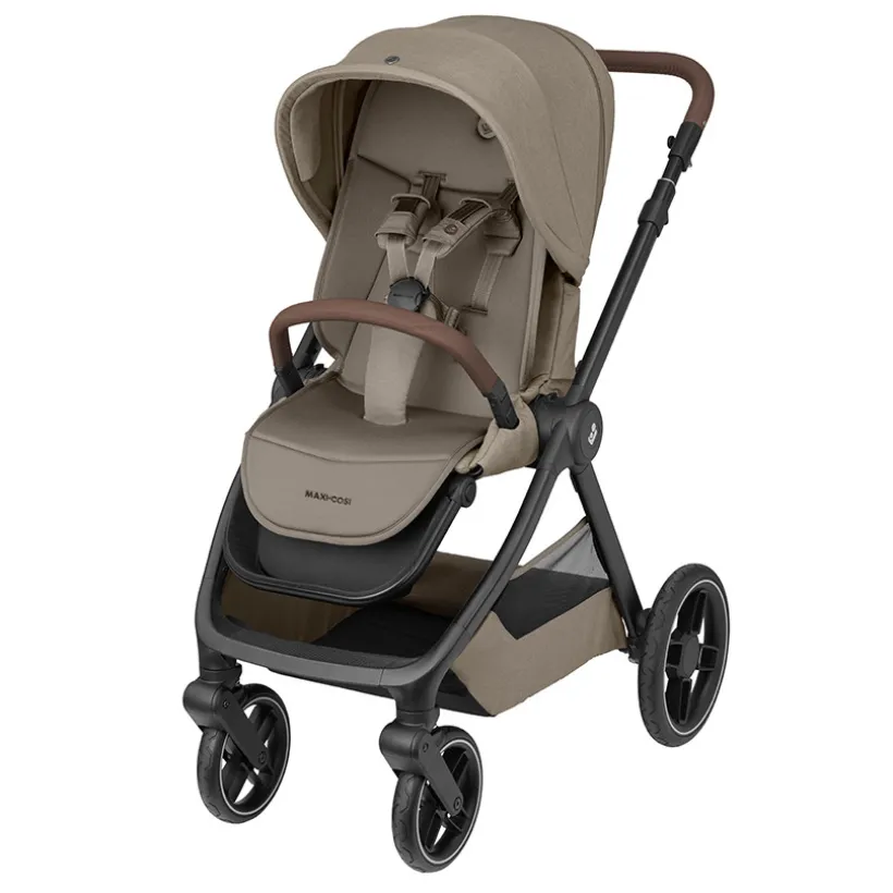 Kinderwagen Oxford Twillic Truffle bruin leder met donker frame
