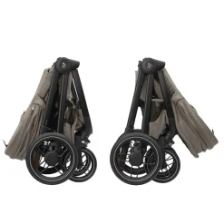 Kinderwagen Oxford Twillic Truffle bruin leder met donker frame