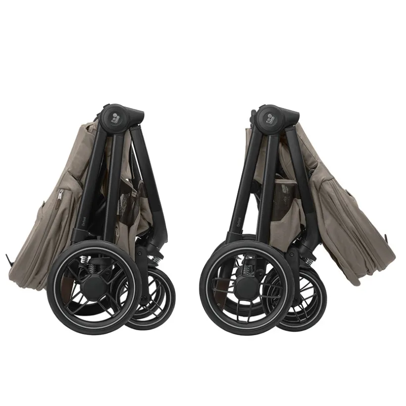 Kinderwagen Oxford Twillic Truffle bruin leder met donker frame