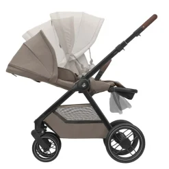 Kinderwagen Oxford Twillic Truffle bruin leder met donker frame