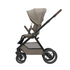 Kinderwagen Oxford Twillic Truffle bruin leder met donker frame