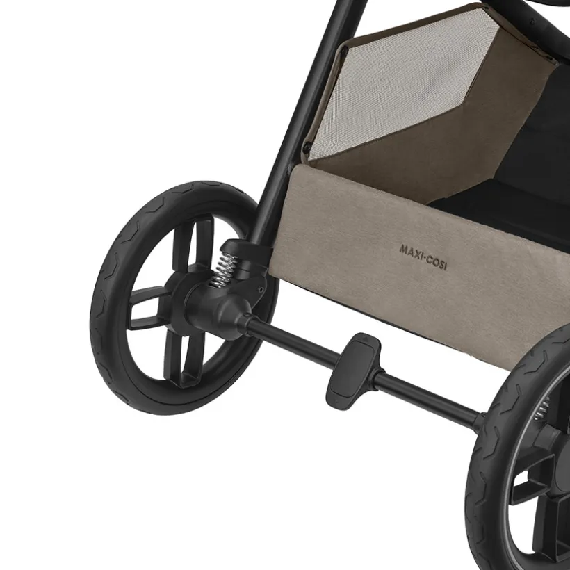 Kinderwagen Oxford Twillic Truffle bruin leder met donker frame