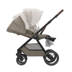 Kinderwagen Oxford Twillic Truffle bruin leder met donker frame