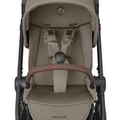 Kinderwagen Oxford Twillic Truffle bruin leder met donker frame